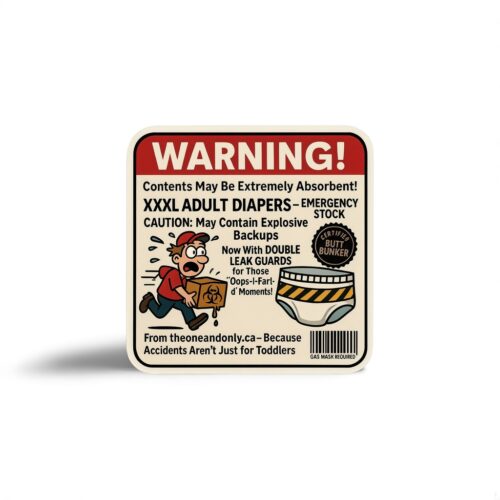 XXXL Adult Diapers Sticker - Prank