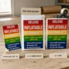 Deluxe Inflatable Roommate Prank Delivery Options Deluxe Inflatable Roommate prank displayed as a DIY sticker label, a 6 × 9 bubble mailer and a 6 × 9 mailing box on a realistic packing table.