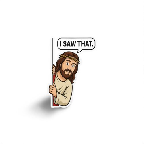 Jesus Peekin Sticker – "I Saw That"