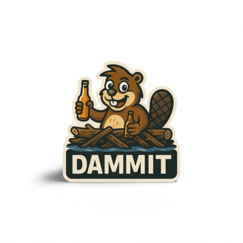 Dammit Beaver Sticker