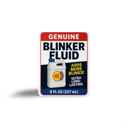 Genuine Blinker Fluid Sticker - Prank