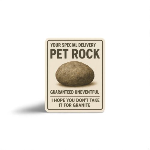 Pet Rock Delivery Sticker - Prank