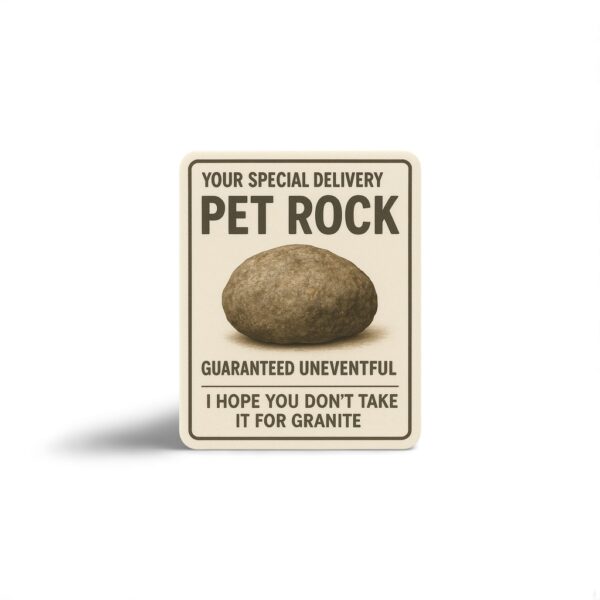 Pet Rock Delivery Sticker - Prank