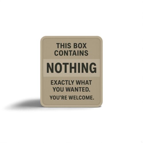 This Box Contains Nothing Sticker - Prank