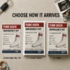 Tube Sock Emergency Kit Prank Delivery Options Tube sock emergency kit prank shown as a DIY sticker, 6 × 9 bubble mailer, and 6 × 9 box.