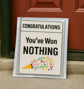 You've won nothing bubble