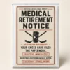 Medical Retirement Notice Hockey Gag Gift Medical Retirement Notice hockey gag gift with funny beer league retirement message