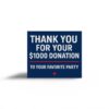 Thank You for Your $1000 Donation prank label – funny fake donation gift from TheOneAndOnly.ca
