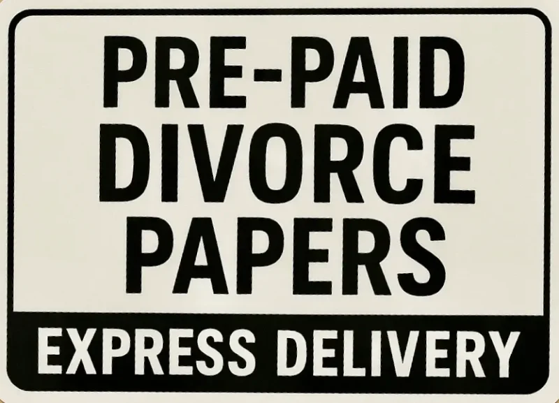 Prepaid divorce papers