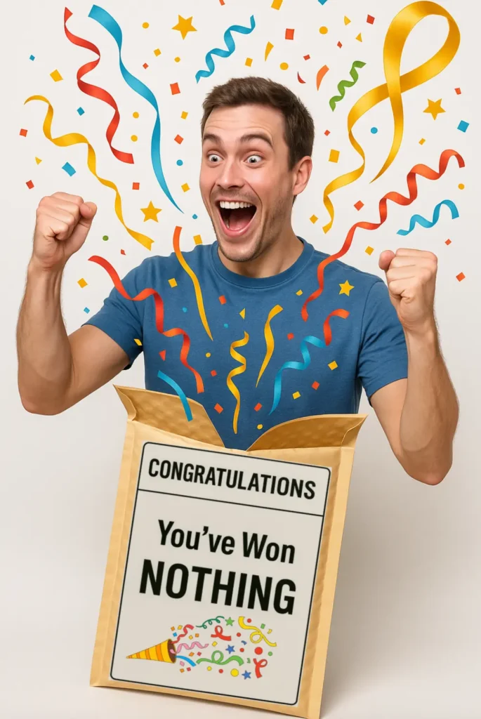 You've won nothing Prank man