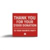Funny $1000 Party Donation prank label – hilarious fake charity gift label by TheOneAndOnly.ca