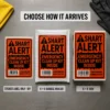 Shart Alert Prank Delivery Options Shart Alert Emergency Clean Up Kit prank shown as a DIY sticker, on a 6 × 9 bubble mailer and on a matching 6 × 9 box.