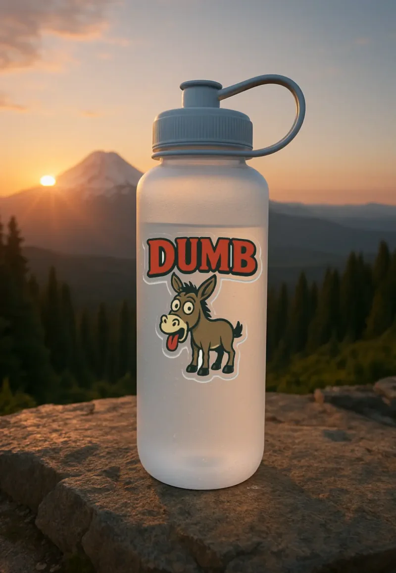 Funny novelty drinkware with a humorous design — prank gift mug or water bottle from TheOneAndOnly.ca