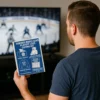 Man holding a fake Toronto hockey prank label, funny Hockey Dad reaction photo.