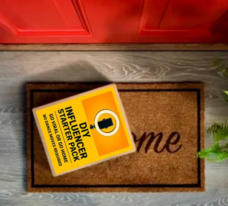 DIY Influencer Starter Pack parody box – funny influencer prank gift label | TheOneAndOnly.ca