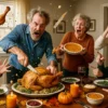 Angry Thanksgiving family at dinner prank photo