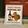 Thanksgiving Family Drama Survival Kit parody label