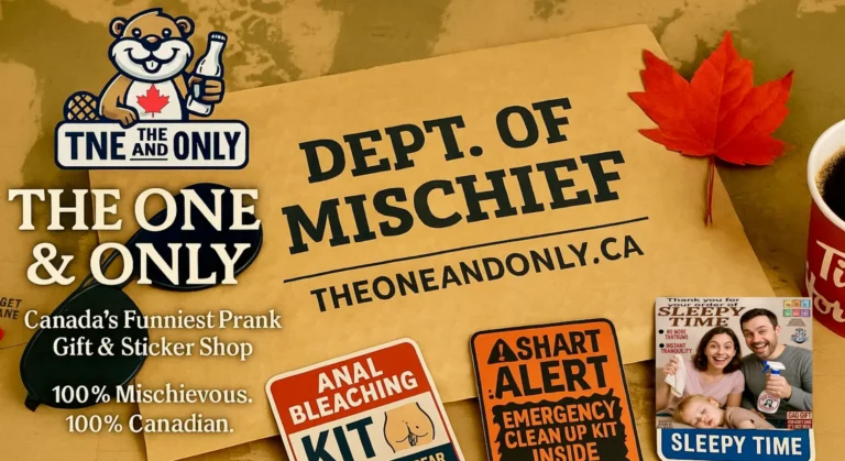 TheOneandOnly.ca | Canada’s funniest prank gift and gag mail shop with outrageous stickers, fake product labels, and hilarious prank packages.