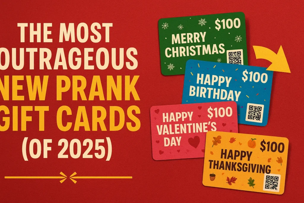 The One And Only – The Most Outrageous New Prank Gift Cards of 2025 featuring hilarious $100 joke gift cards with QR code surprise