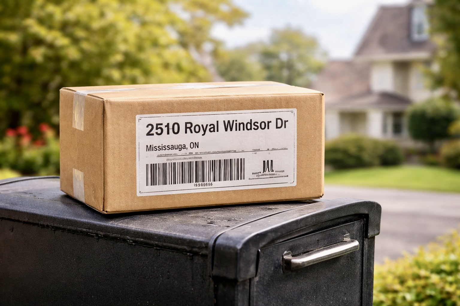 Example of a standard package and shipping label associated with 2100 E 49th St, Vernon, California