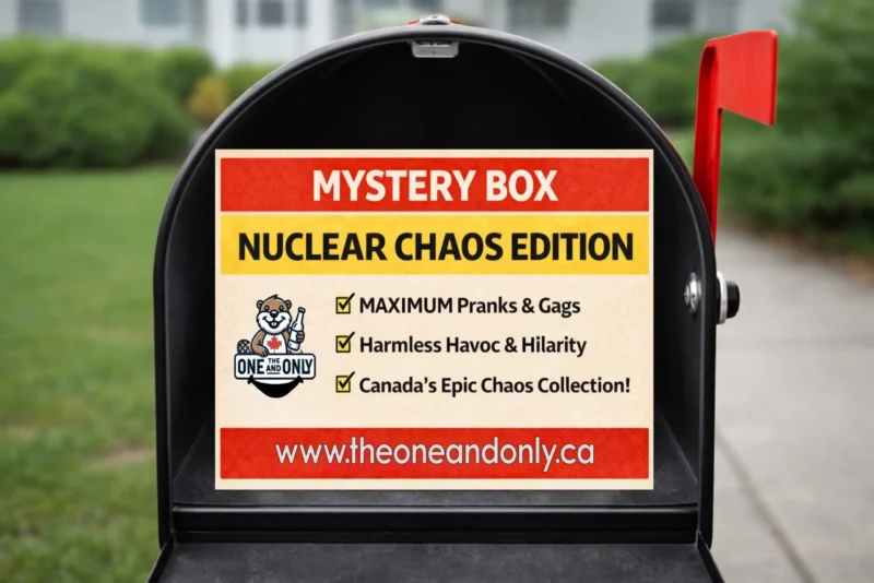 Nuclear Chaos Mystery Box label. Ultimate prank bundle Canada only