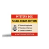 Small Chaos Mystery Box label. Canada only prank box (novelty parody)