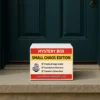 Small Chaos Mystery Box label. Canada only prank box (novelty parody)