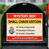 Small Chaos Mystery Box label. Canada only prank box (novelty parody)