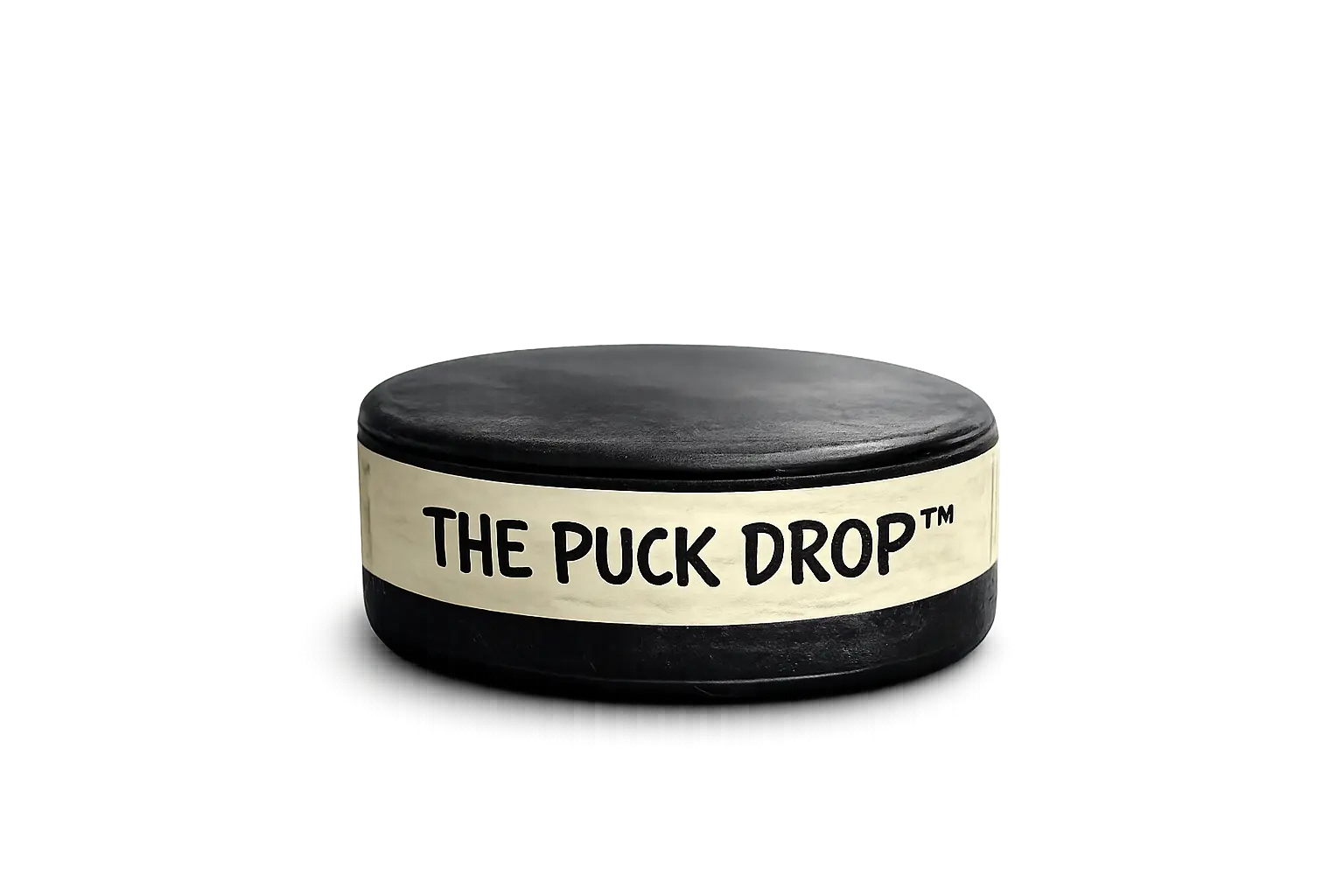 A real hockey puck delivery from The Puck Drop, showing a physical prank package arriving at the door.