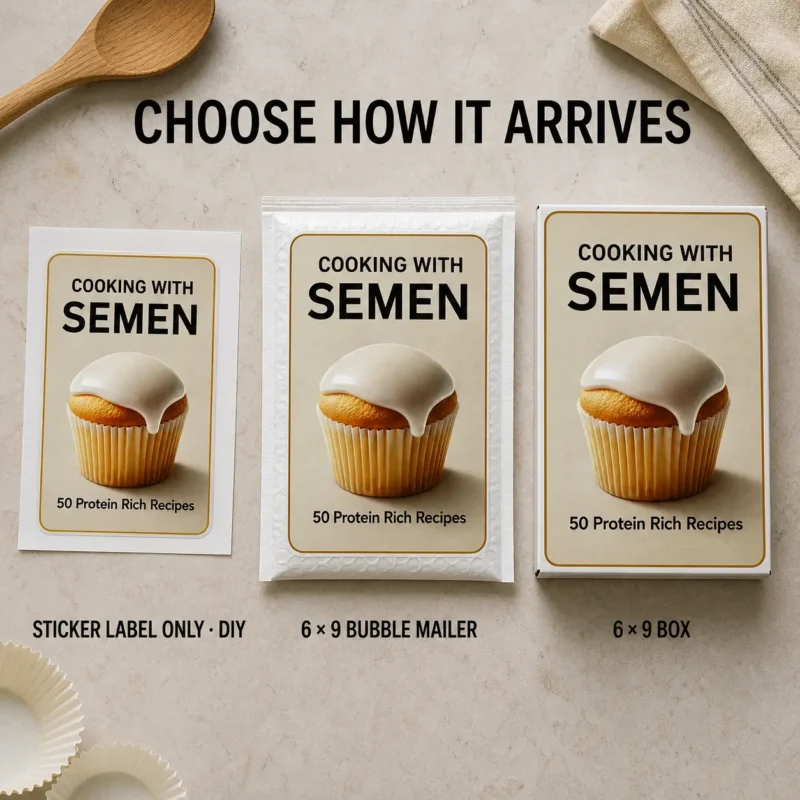Cooking With Semen Prank Delivery Options Cooking With Semen prank delivery options including sticker label, bubble mailer and box