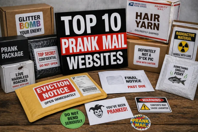 Top 10 prank mail websites comparison with realistic fake packages and funny novelty shipping labels