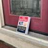 Anal Bleaching Kit prank mail package delivered on a doorstep with realistic fake product label for gag gift