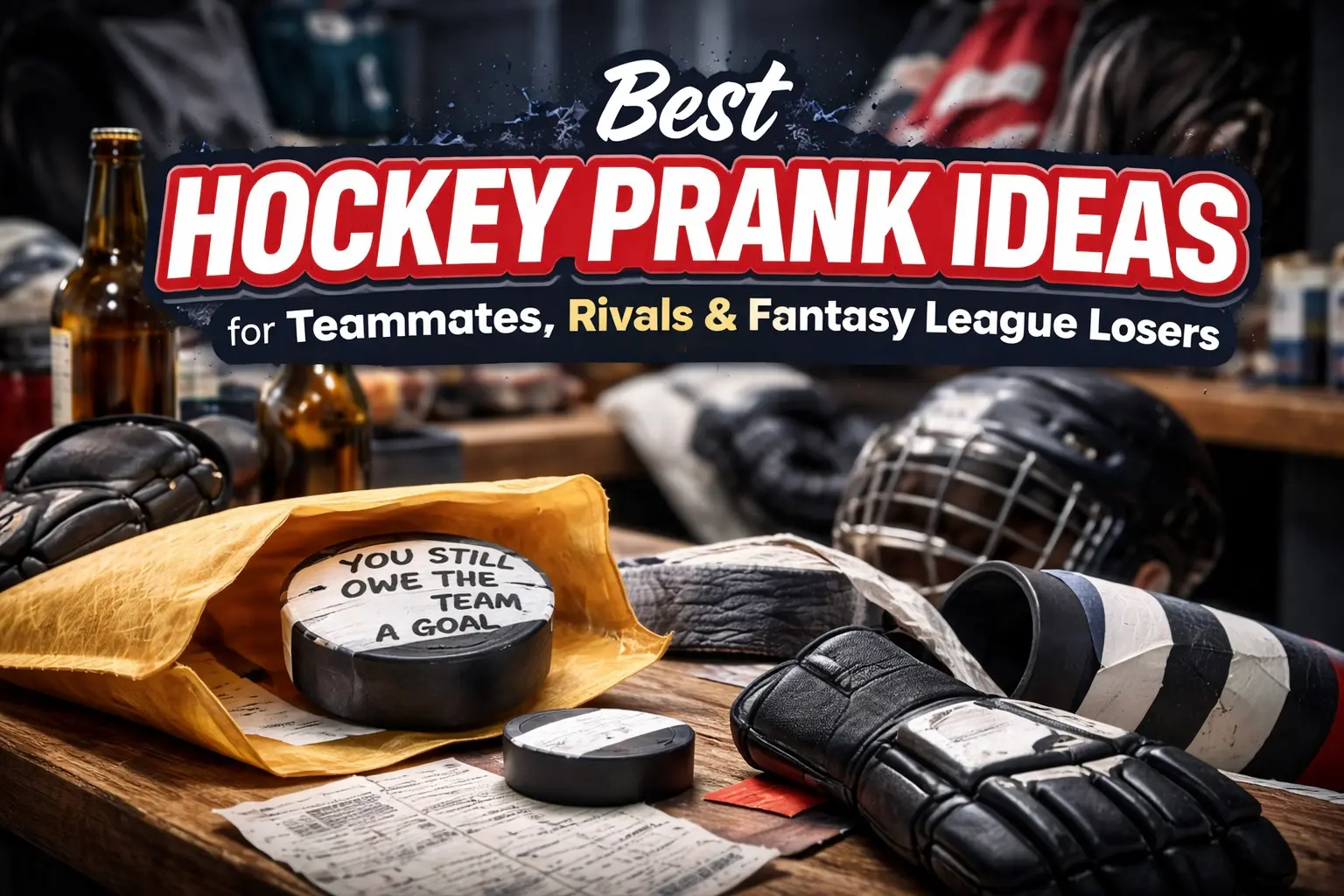 Best hockey prank ideas with custom hockey puck prank in locker room
