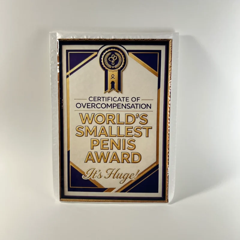 Worlds Smallest Penis Award prank mail gag gift novelty package