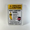 adult content inside prank mail package novelty gag gift warning label funny prank mail from theoneandonly.ca