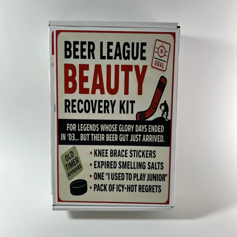 Beer League Beauty Recovery Kit hockey prank gag gift funny beer league hockey joke package