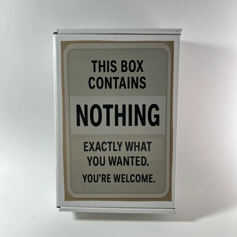 Box of Absolutely Nothing prank mail gag gift novelty empty box prank