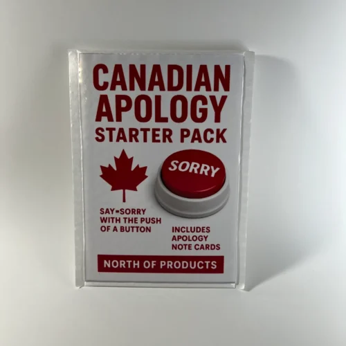 Canadian Apology Starter Pack prank mail gag gift novelty package with sorry button