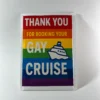 Gay cruise booking prank mail gag gift box with rainbow cruise label