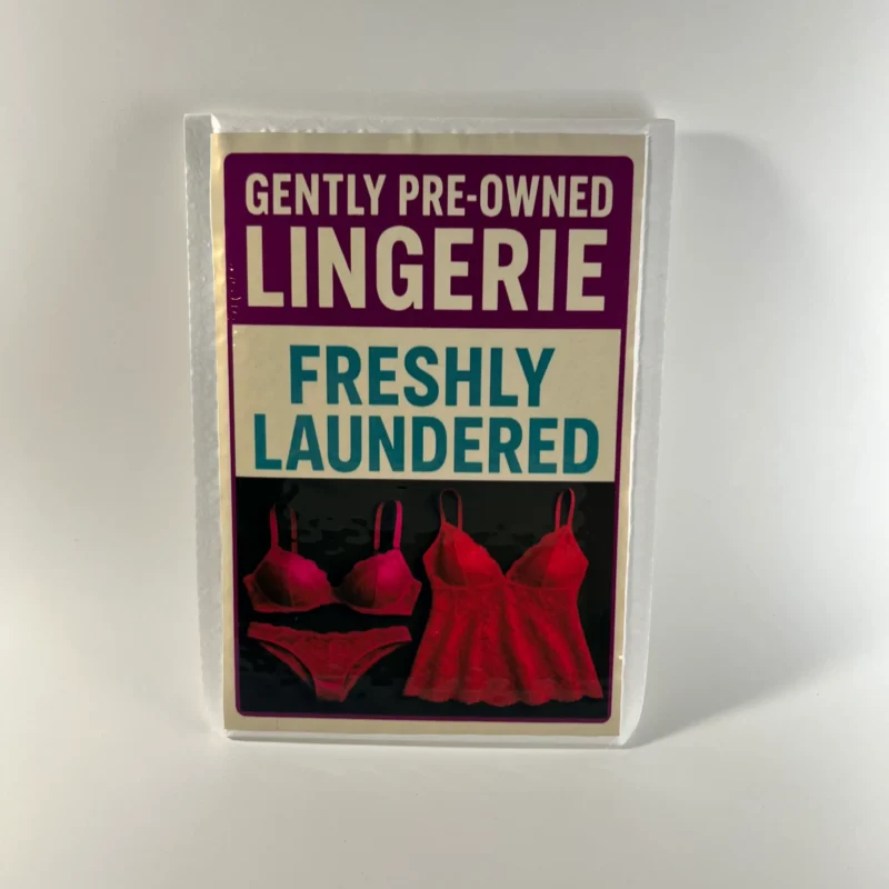 Gently Pre-Owned Lingerie prank mail gag gift novelty package label