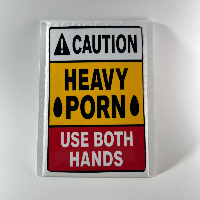 Heavy Porn prank mail warning label gag gift novelty package caution label prank