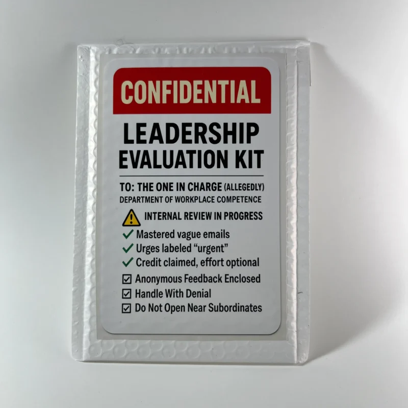 Leadership evaluation kit prank mail gag gift confidential workplace review package