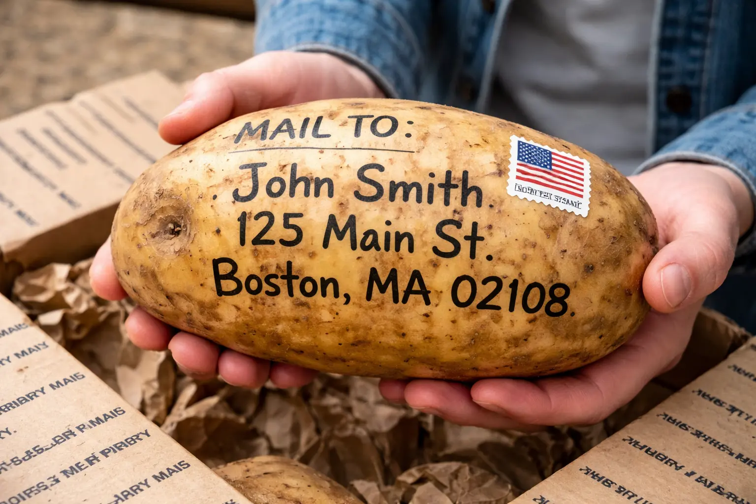 Mail a potato novelty mail prank example