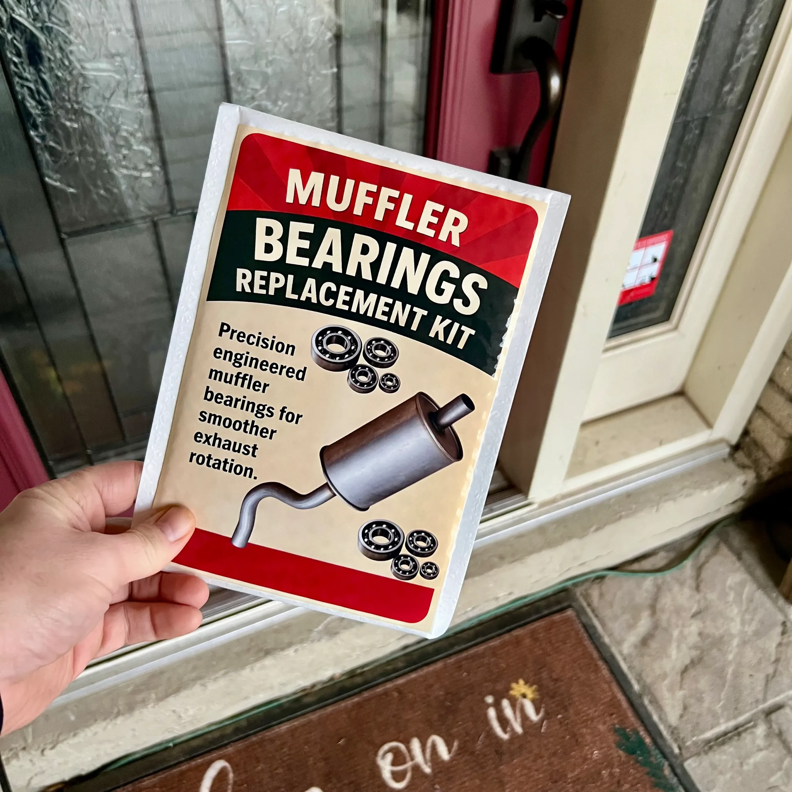 Muffler Bearings mechanic prank mail label