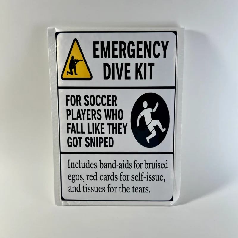 soccer emergency dive kit prank mail package novelty gag gift funny soccer prank mail from theoneandonly.ca