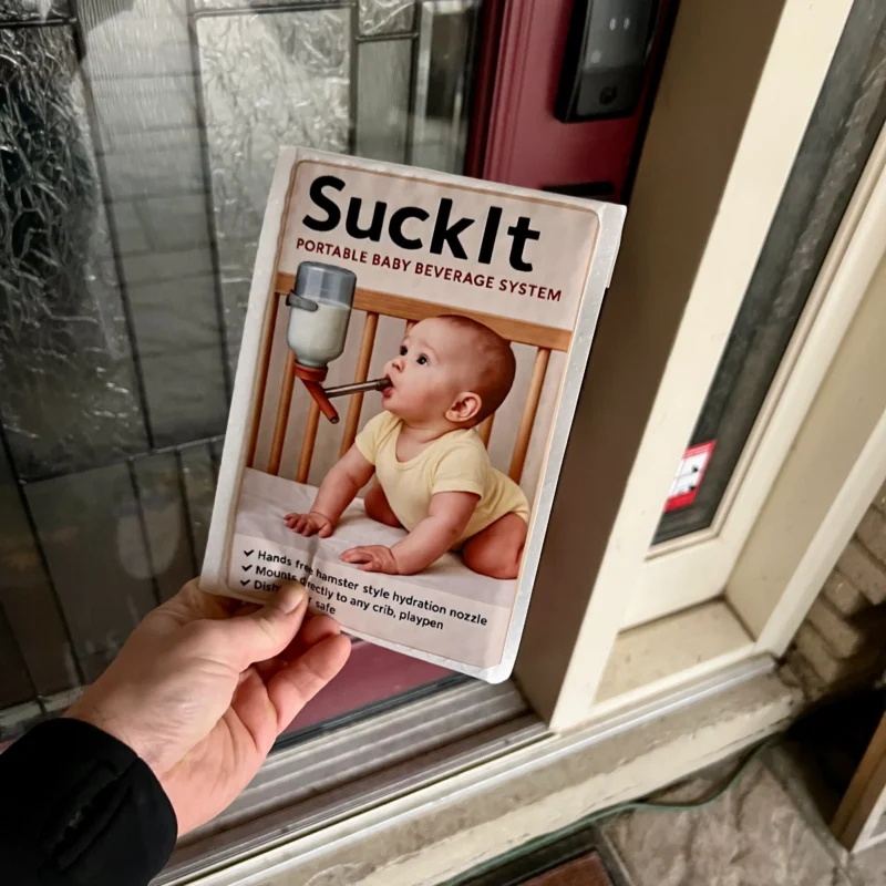 suck it prank mail label funny gag package delivered to doorstep canada usa rude joke prank gift