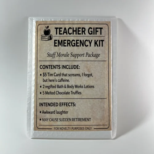 Teacher gift emergency kit prank mail gag gift funny staff morale support package