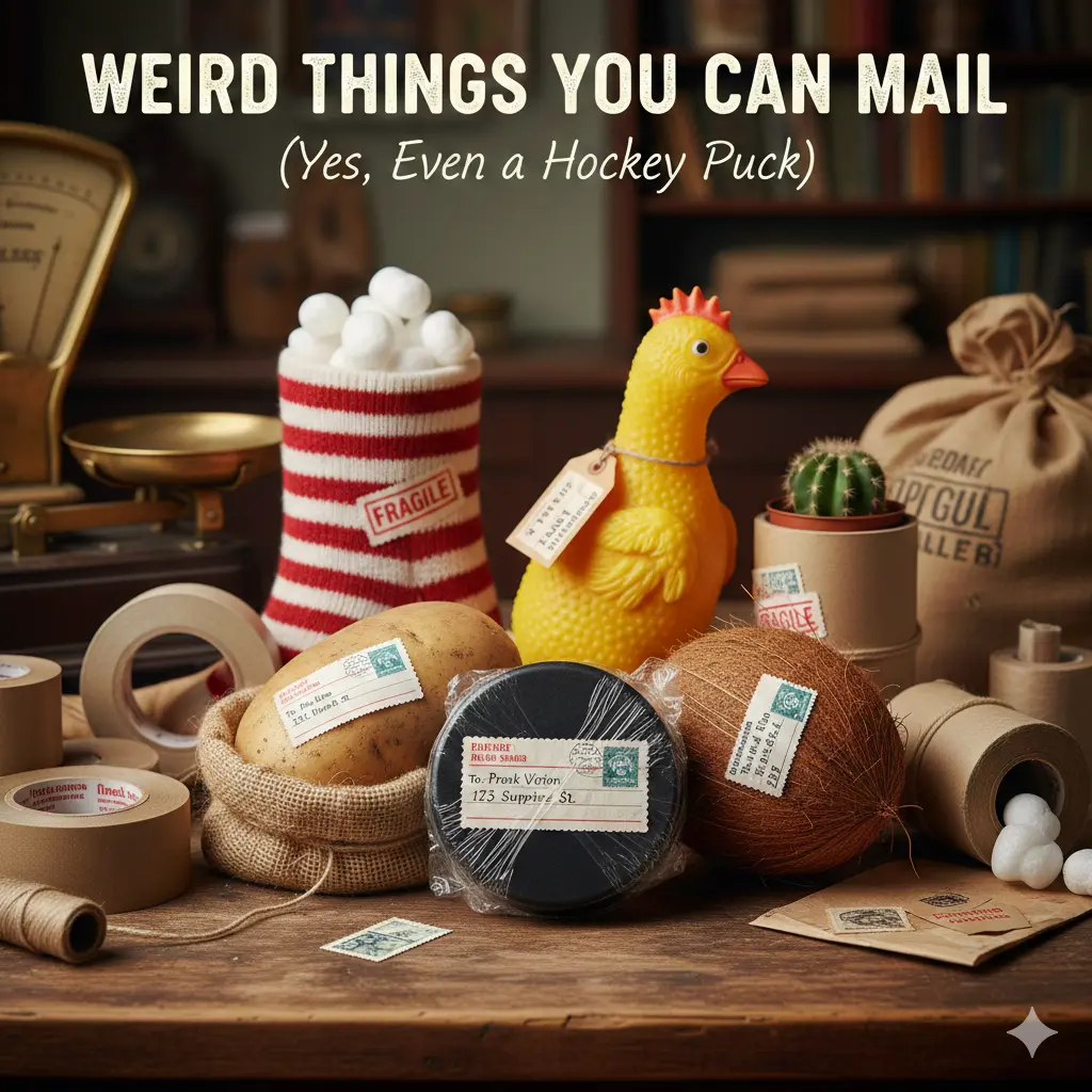 Weird things to mail hockey puck prank gift