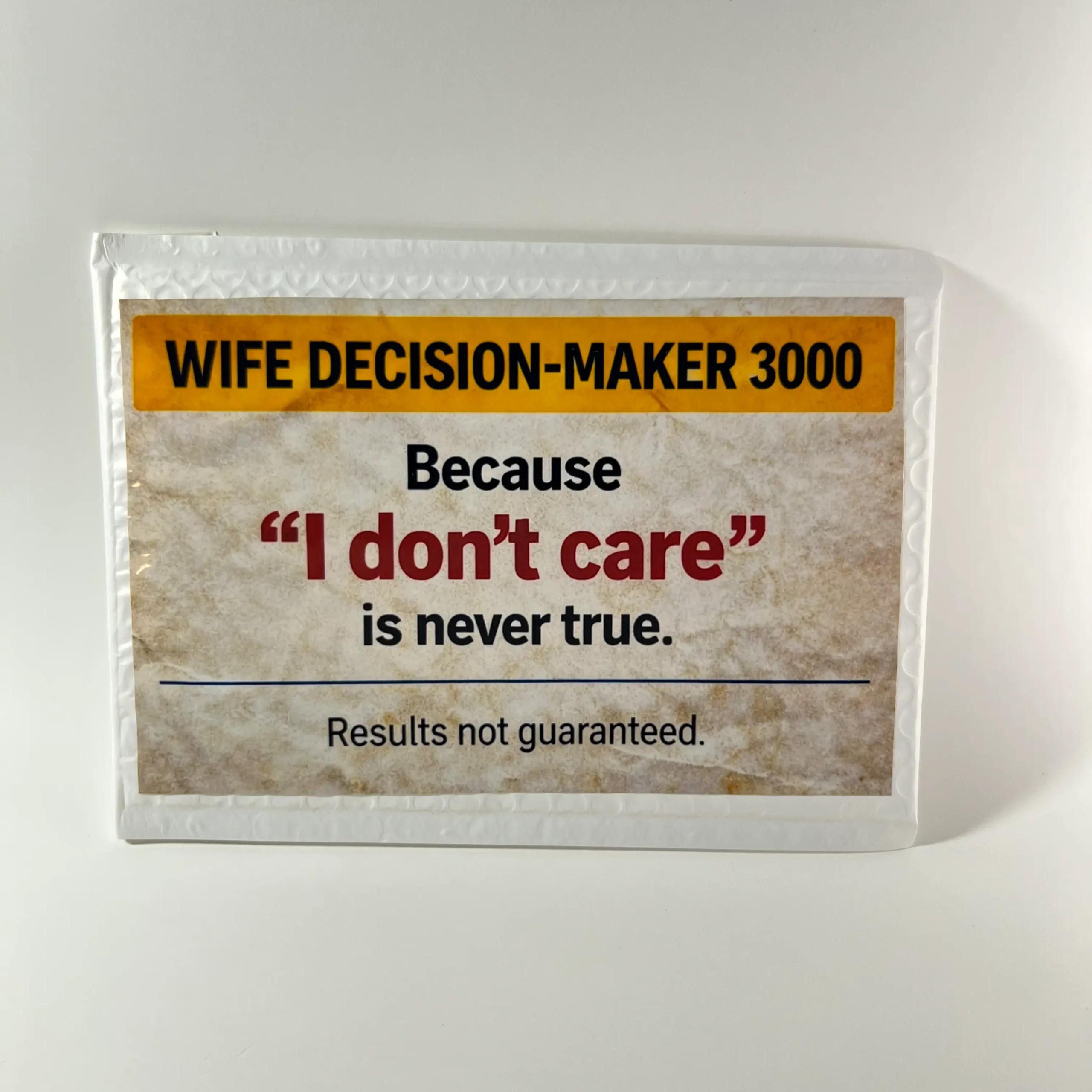 wife decision maker prank mail gag gift
