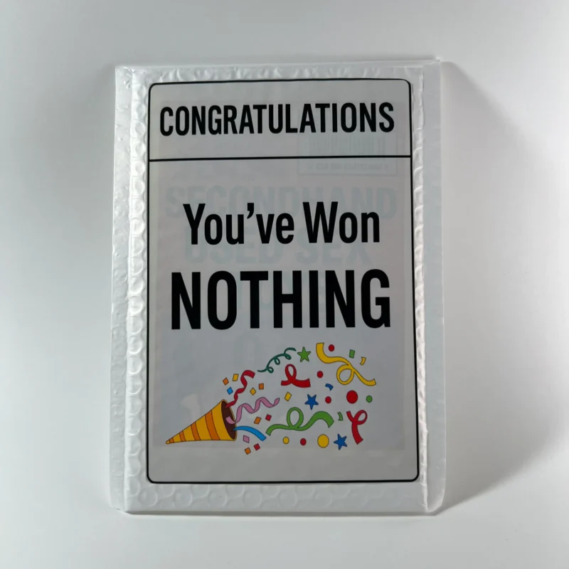 You’ve Won Nothing prank mail gag gift box with congratulations nothing label